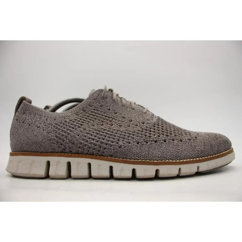 COLE HAAN Zerogrand Men's 10.5 M Wingtip Oxford Heather Grey Knit Lace Up C32151